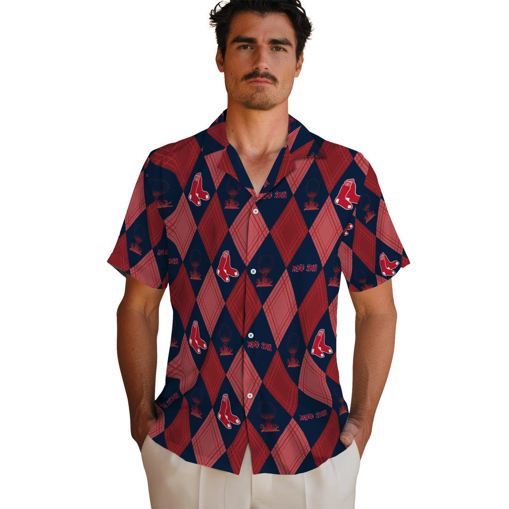 Boston Red Sox Hawaiian Shirt - Golfing Plaid | Hula Hawaiian Shirts
