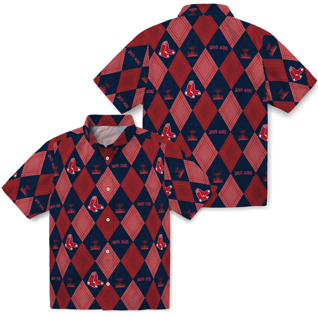 Boston Red Sox Hawaiian Shirt - Golfing Plaid | Hula Hawaiian Shirts