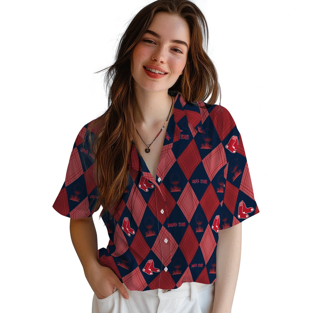 Boston Red Sox Hawaiian Shirt - Golfing Plaid | Hula Hawaiian Shirts