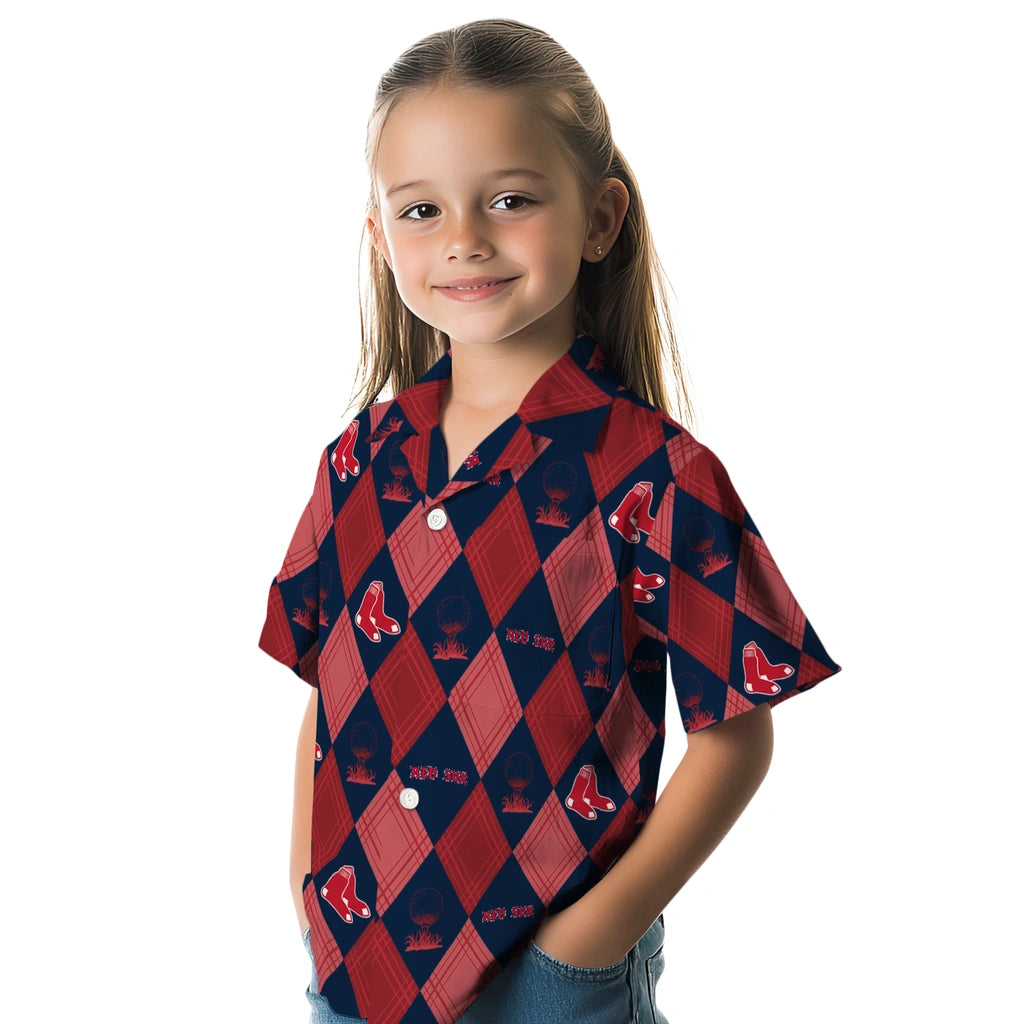 Boston Red Sox Hawaiian Shirt - Golfing Plaid | Hula Hawaiian Shirts