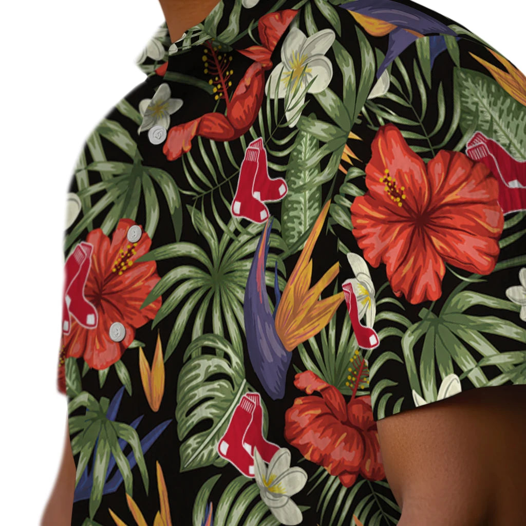 Boston Red Sox Hawaiian Shirt - Hawaii Floral Hibiscus | Hula Hawaiian Shirts
