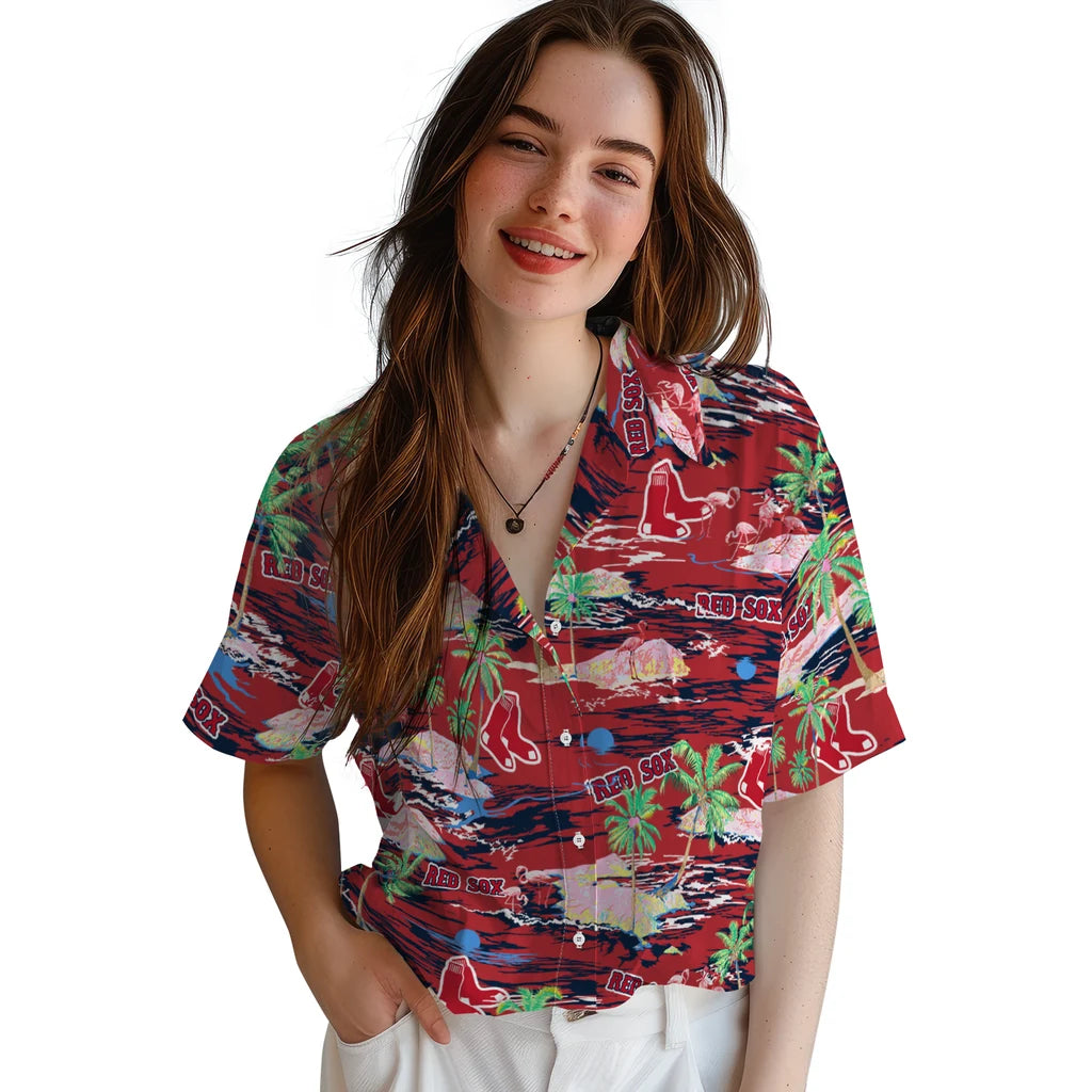 Boston Red Sox Hawaiian Shirt - Hawaii Island | Hula Hawaiian Shirts