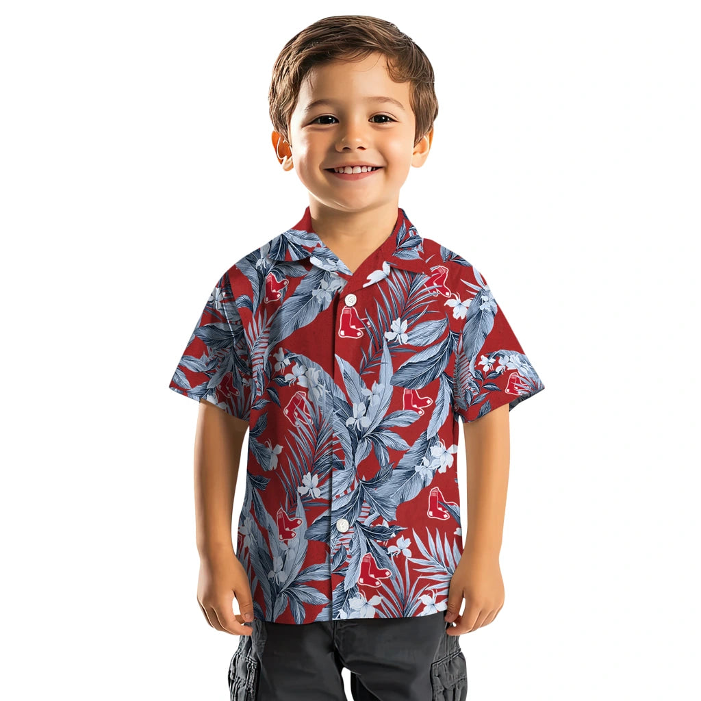 Boston Red Sox Hawaiian Shirt - Palm Leaves | Hula Hawaiian Shirts
