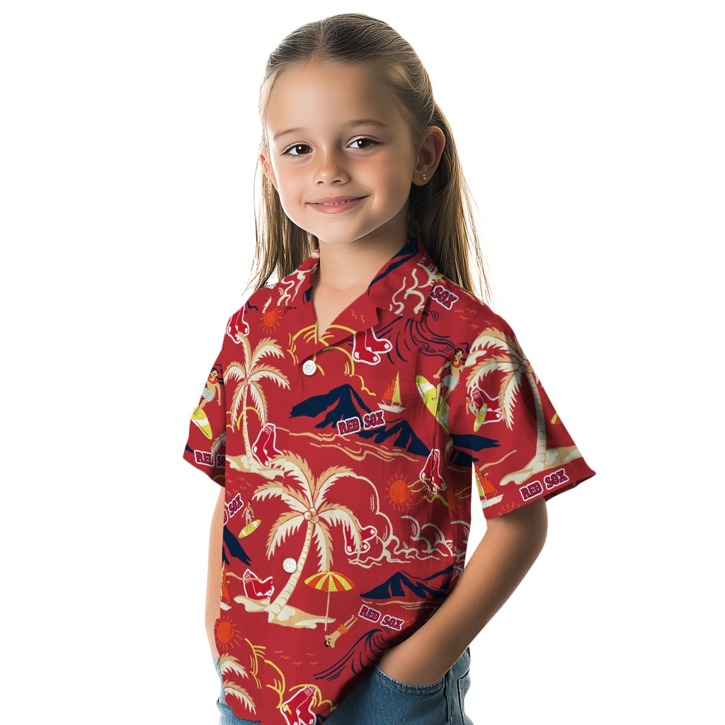 Boston Red Sox Hawaiian Shirt - Palm Tree Island | Hula Hawaiian Shirts