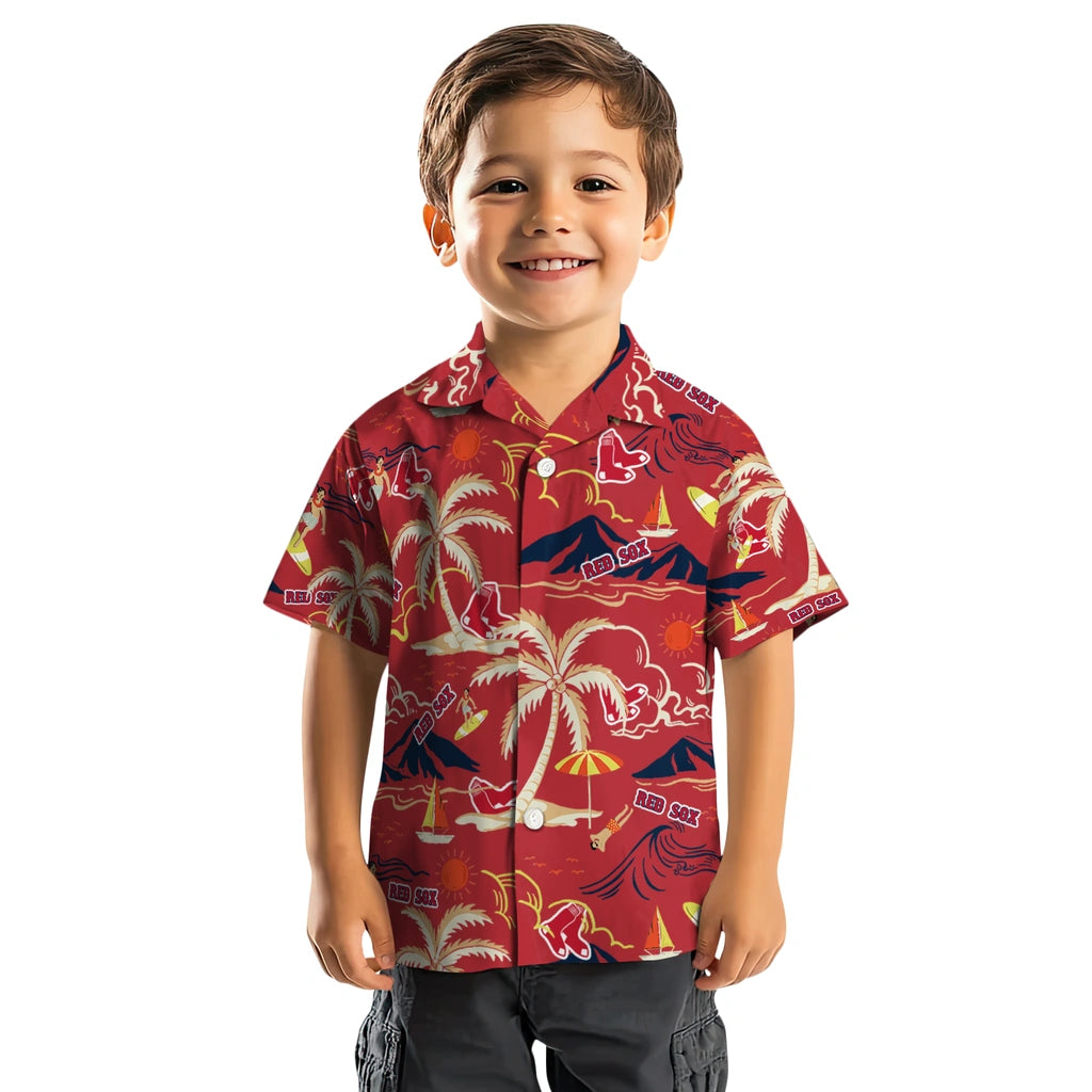 Boston Red Sox Hawaiian Shirt - Palm Tree Island | Hula Hawaiian Shirts