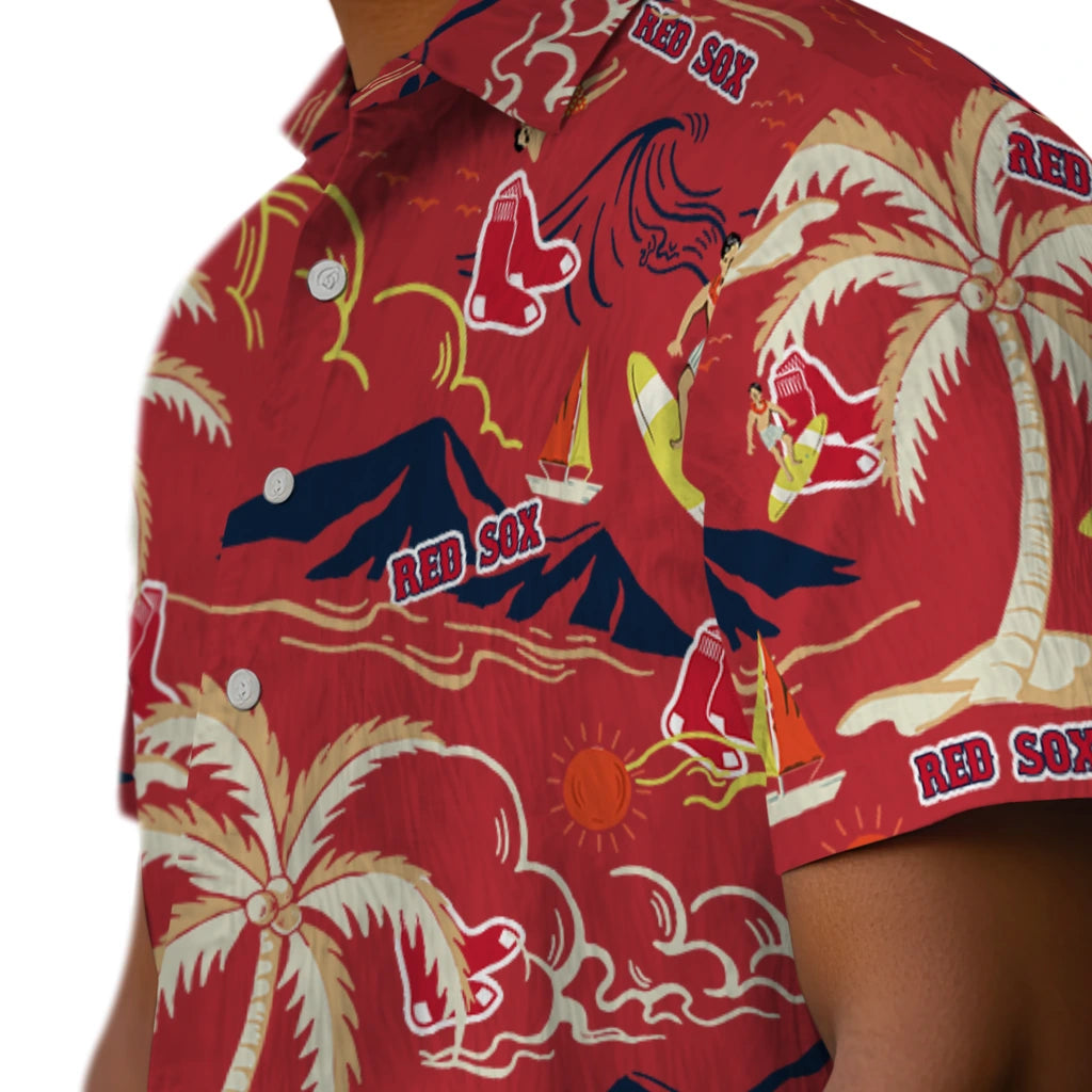Boston Red Sox Hawaiian Shirt - Palm Tree Island | Hula Hawaiian Shirts