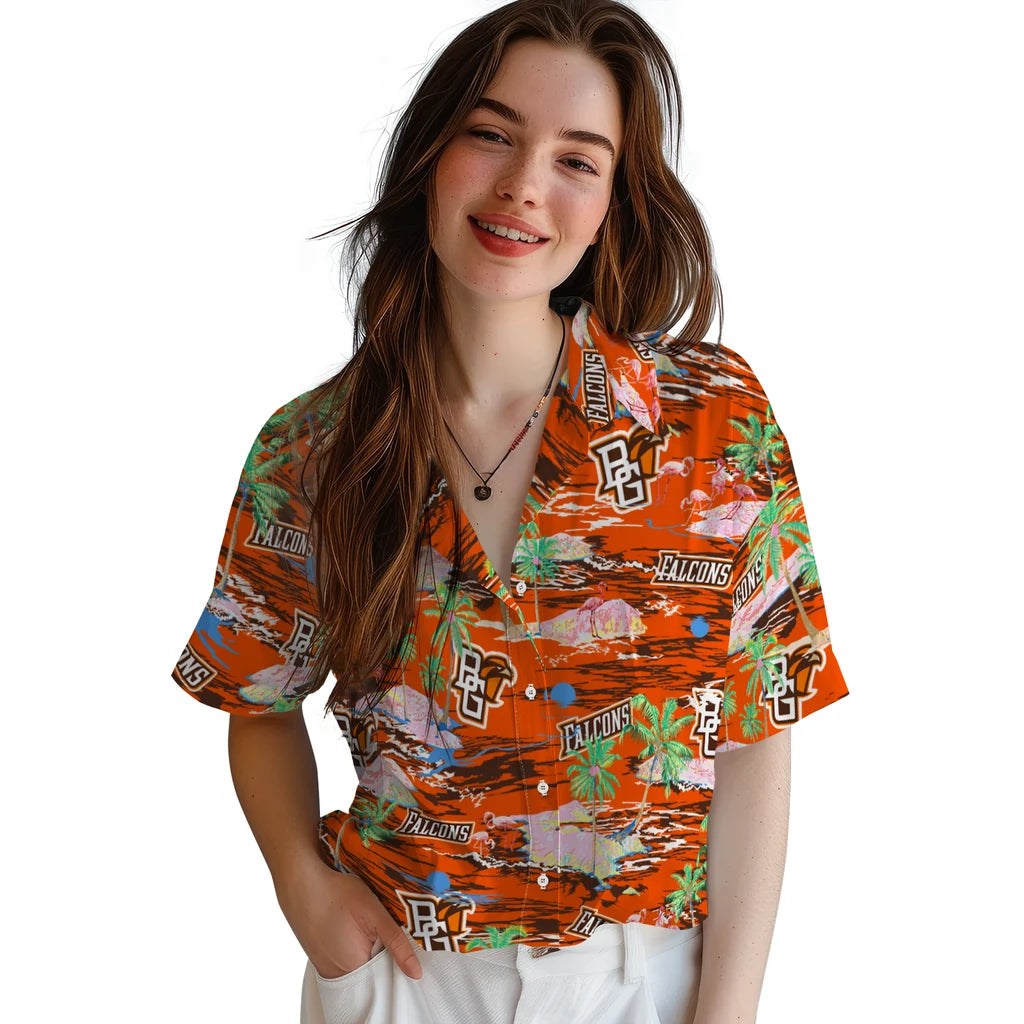 Bowling Green Falcons Hawaiian Shirt - Hawaii Island | Hula Hawaiian Shirts