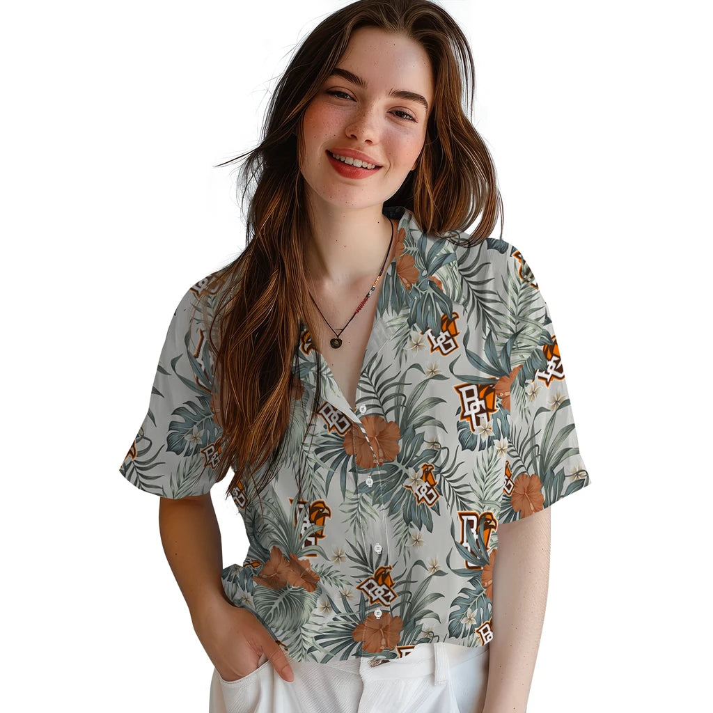 Bowling Green Falcons Hawaiian Shirt - Hibiscus Designs | Hula Hawaiian Shirts