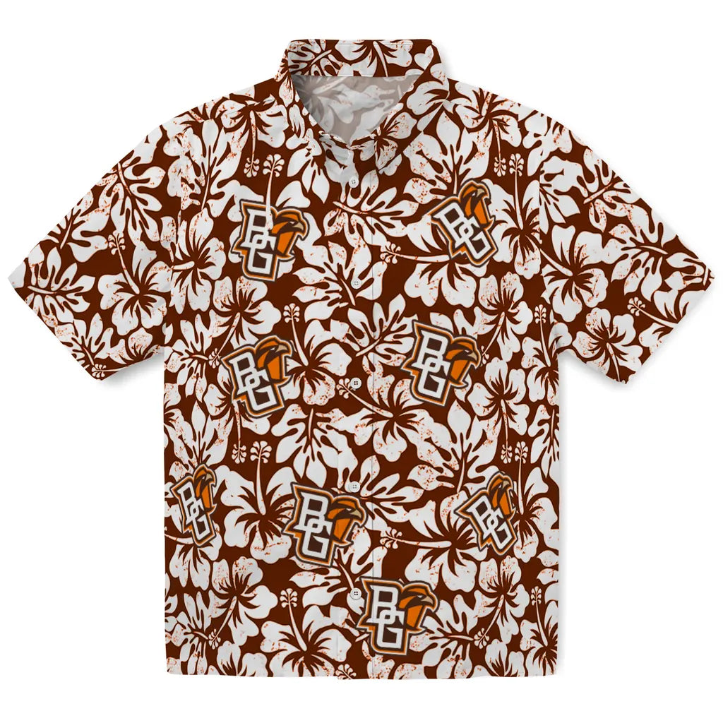 Bowling Green Falcons Hawaiian Shirt - Hibiscus Motif | Hula Hawaiian Shirts