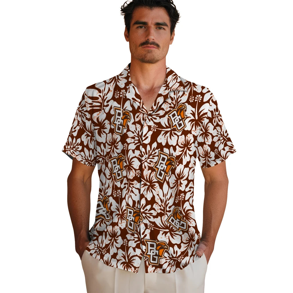 Bowling Green Falcons Hawaiian Shirt - Hibiscus Motif | Hula Hawaiian Shirts