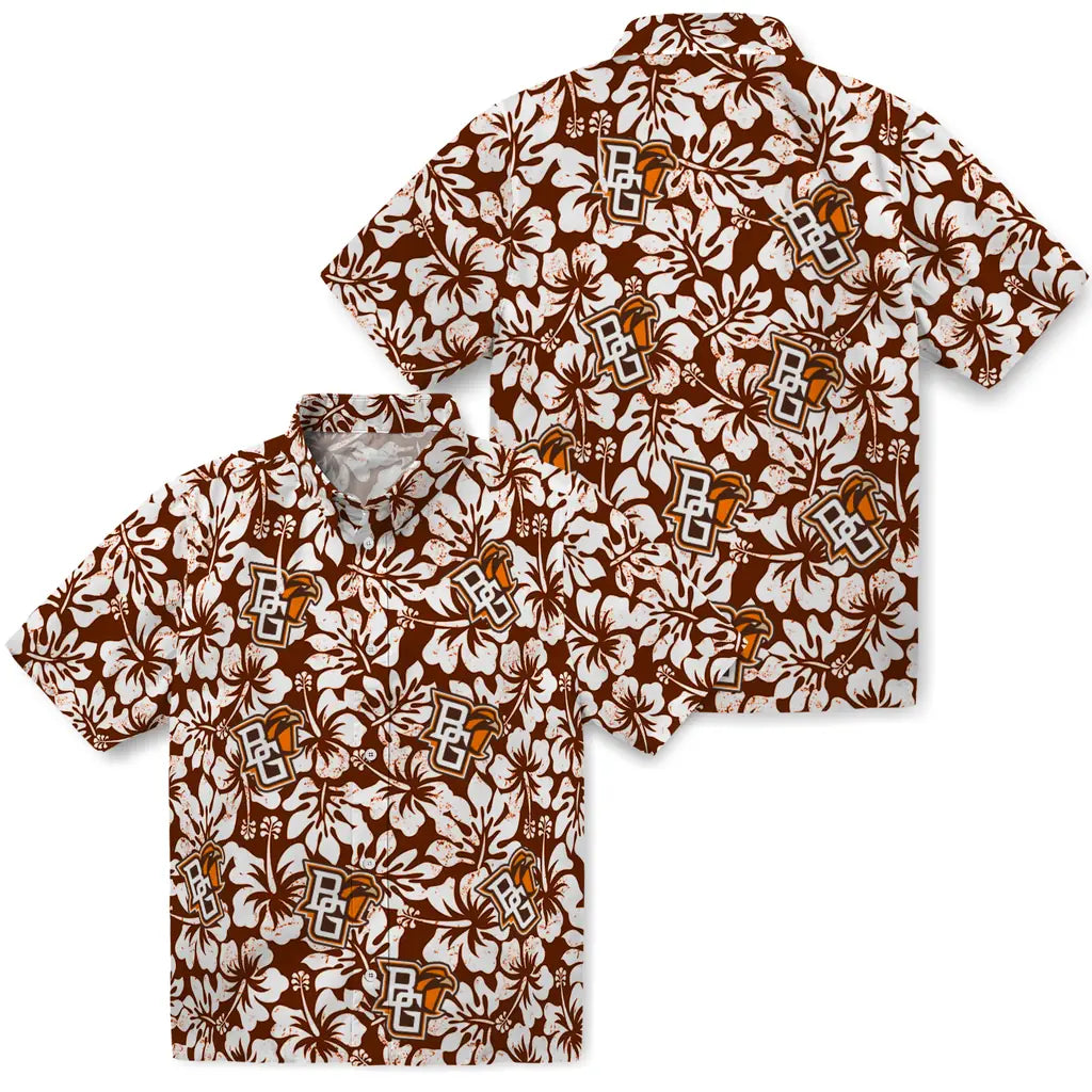 Bowling Green Falcons Hawaiian Shirt - Hibiscus Motif | Hula Hawaiian Shirts