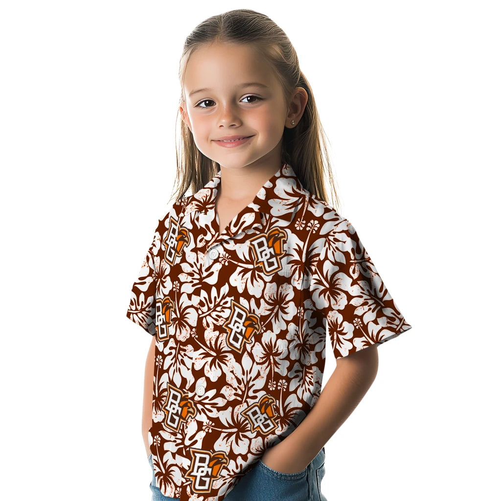 Bowling Green Falcons Hawaiian Shirt - Hibiscus Motif | Hula Hawaiian Shirts