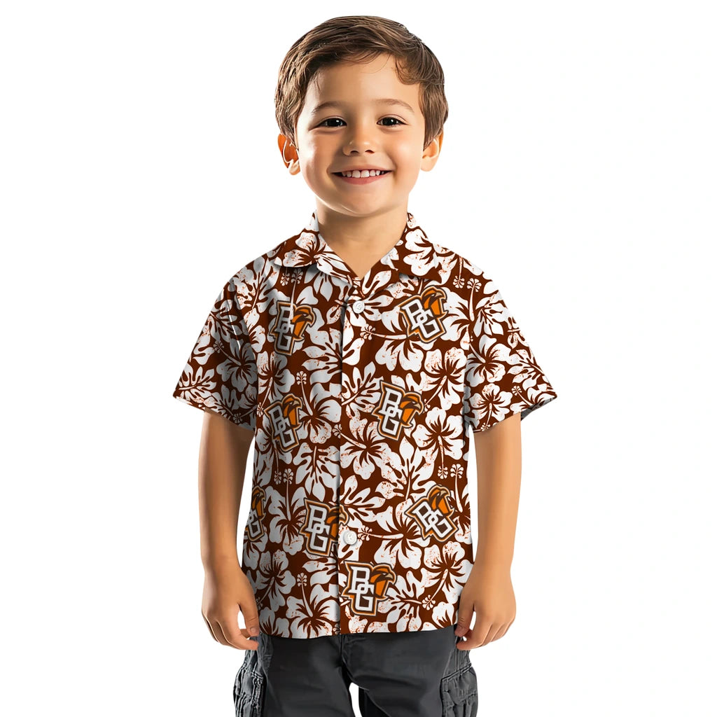 Bowling Green Falcons Hawaiian Shirt - Hibiscus Motif | Hula Hawaiian Shirts