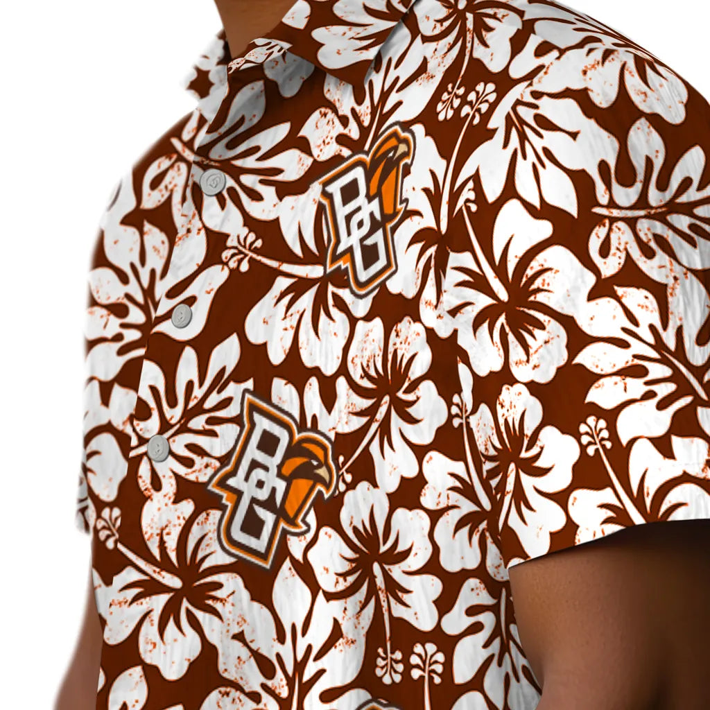 Bowling Green Falcons Hawaiian Shirt - Hibiscus Motif | Hula Hawaiian Shirts