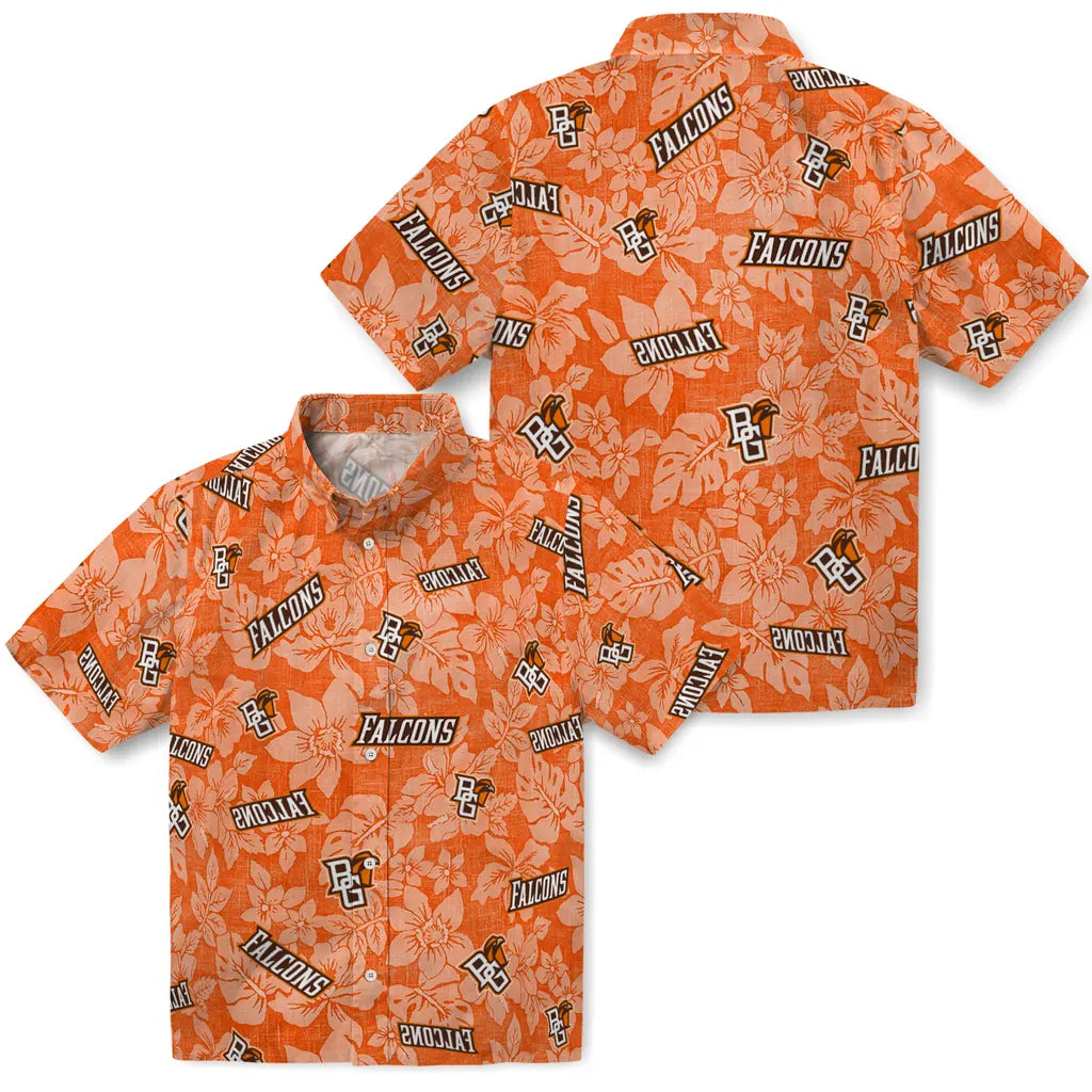 Bowling Green Falcons Hawaiian Shirt - Hibiscus Oasis | Hula Hawaiian Shirts