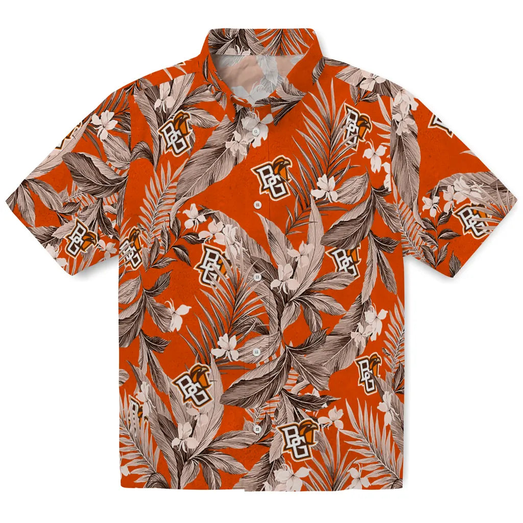 Bowling Green Falcons Hawaiian Shirt - Palm Leaves | Hula Hawaiian Shirts