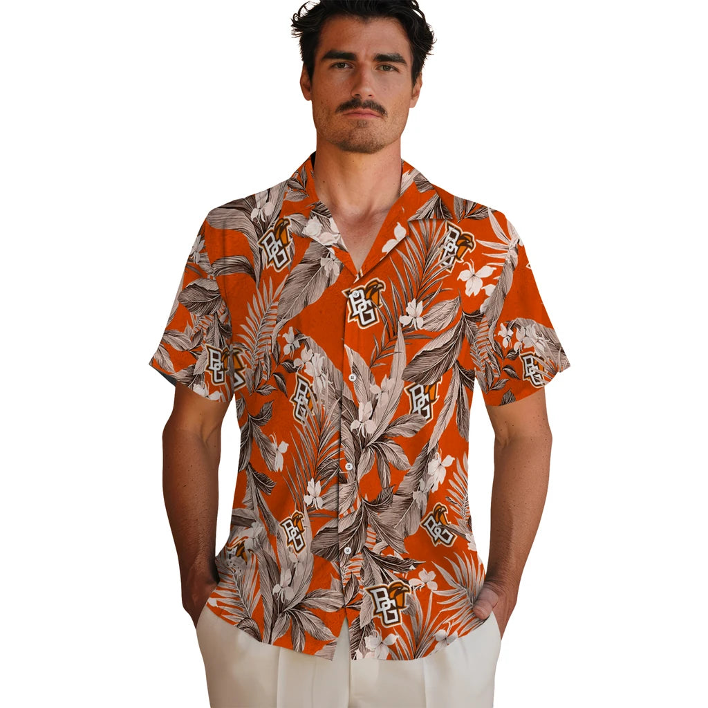 Bowling Green Falcons Hawaiian Shirt - Palm Leaves | Hula Hawaiian Shirts