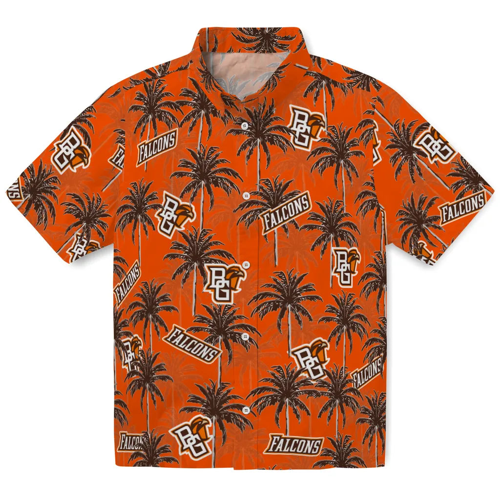 Bowling Green Falcons Hawaiian Shirt - Palm Tree Motif | Hula Hawaiian Shirts
