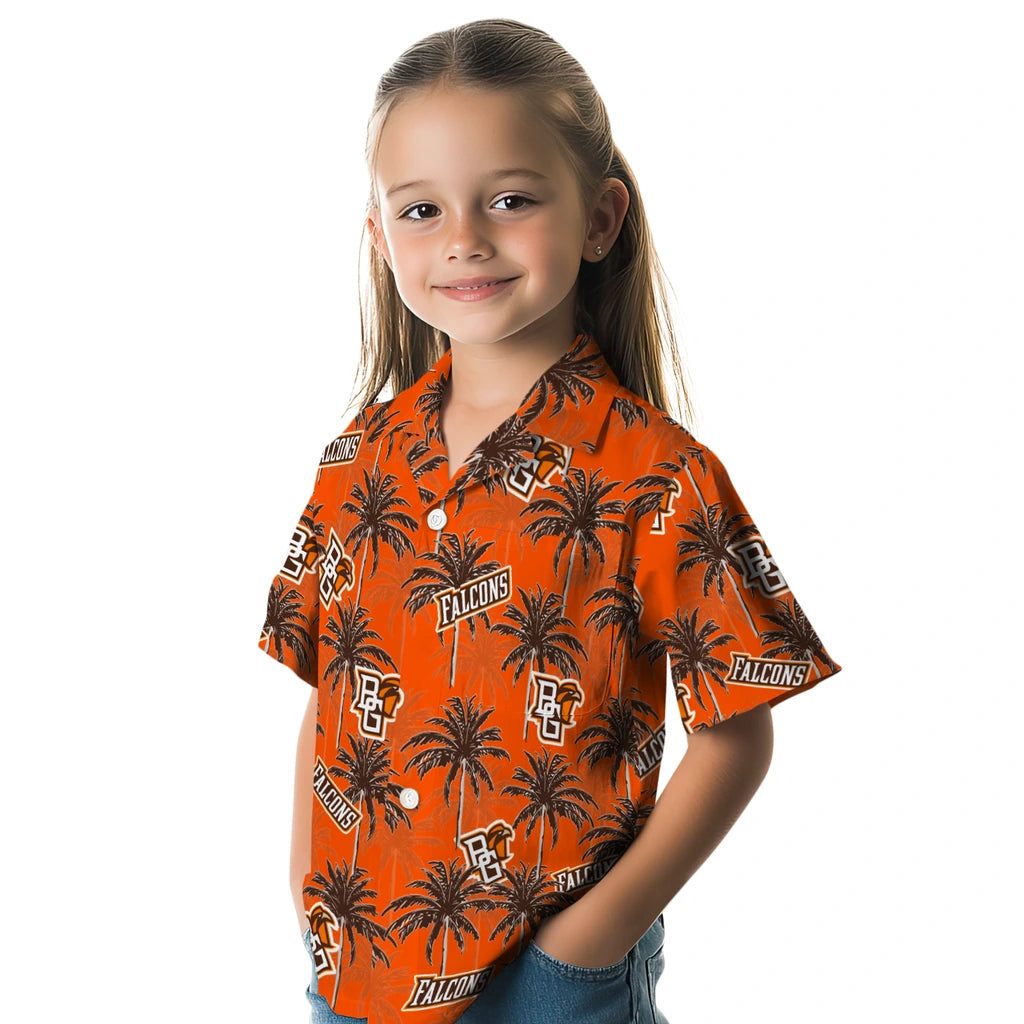 Bowling Green Falcons Hawaiian Shirt - Palm Tree Motif | Hula Hawaiian Shirts