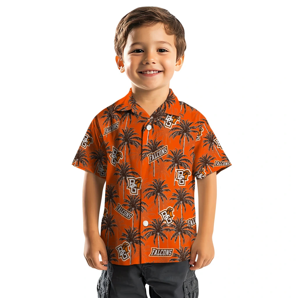 Bowling Green Falcons Hawaiian Shirt - Palm Tree Motif | Hula Hawaiian Shirts