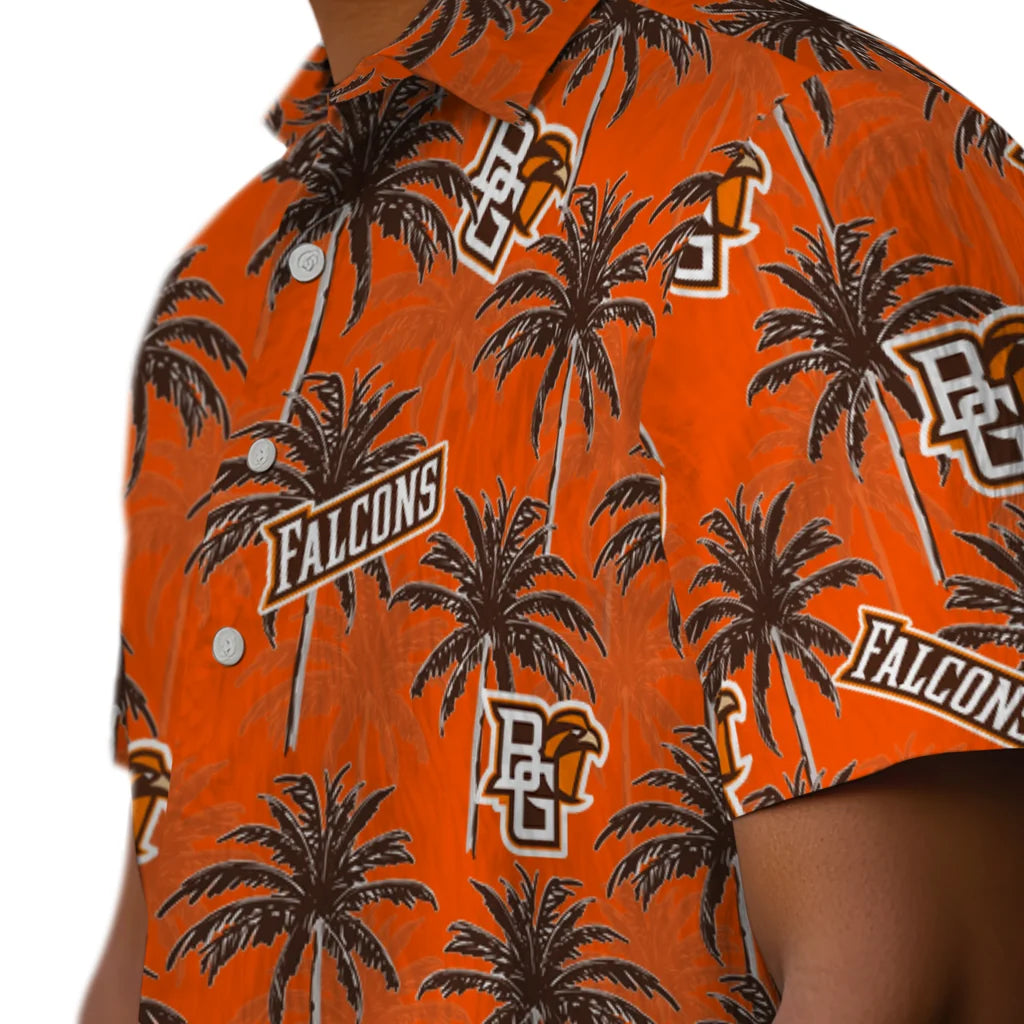 Bowling Green Falcons Hawaiian Shirt - Palm Tree Motif | Hula Hawaiian Shirts