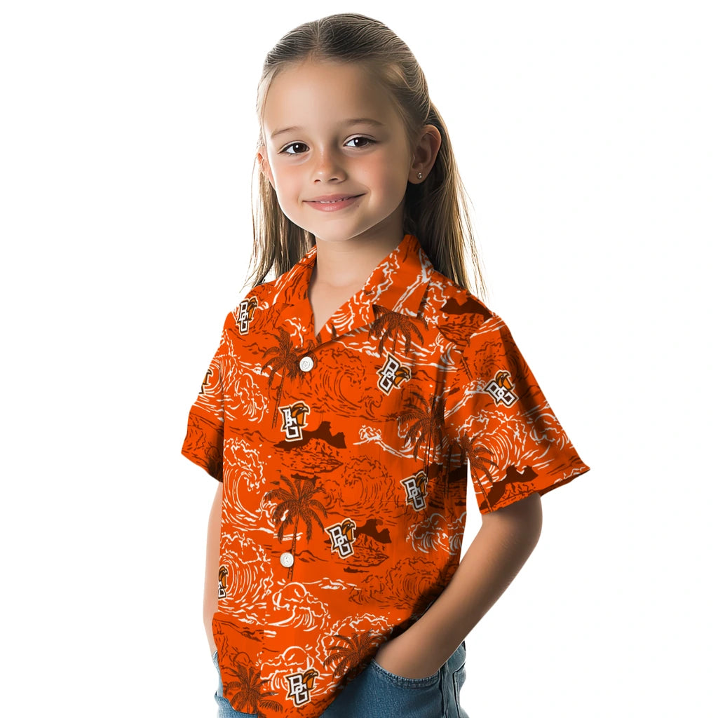 Bowling Green Falcons Hawaiian Shirt - Wave Palm | Hula Hawaiian Shirts