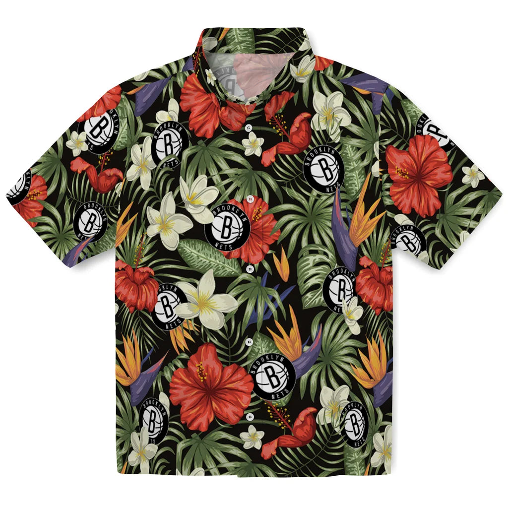 Brooklyn Nets Hawaiian Shirt - Hawaii Floral Hibiscus | Hula Hawaiian Shirts