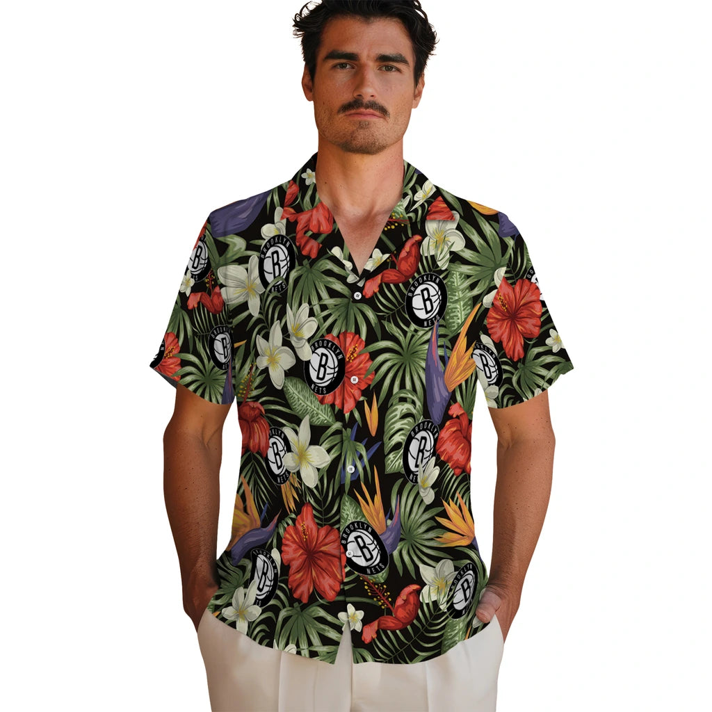 Brooklyn Nets Hawaiian Shirt - Hawaii Floral Hibiscus | Hula Hawaiian Shirts