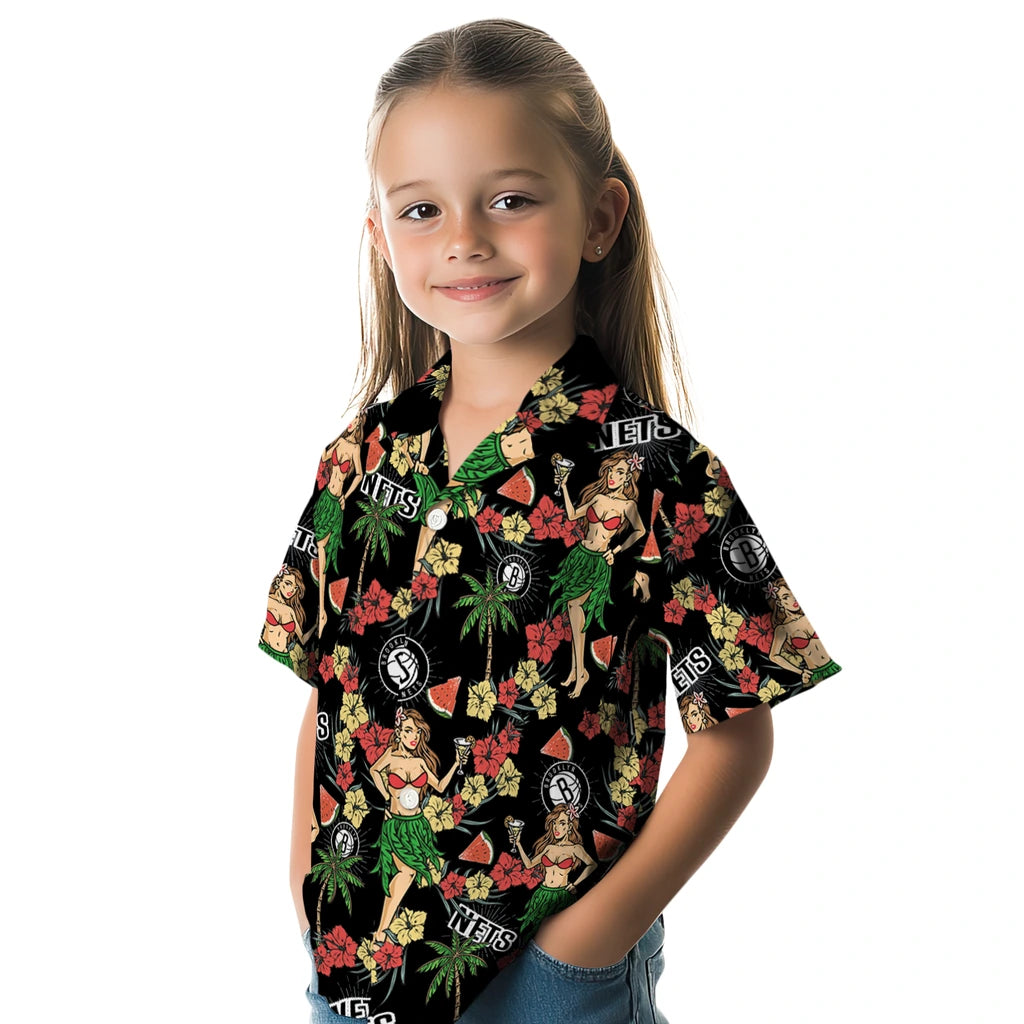 Brooklyn Nets Hawaiian Shirt - Hawaiian Girls Design | Hula Hawaiian Shirts