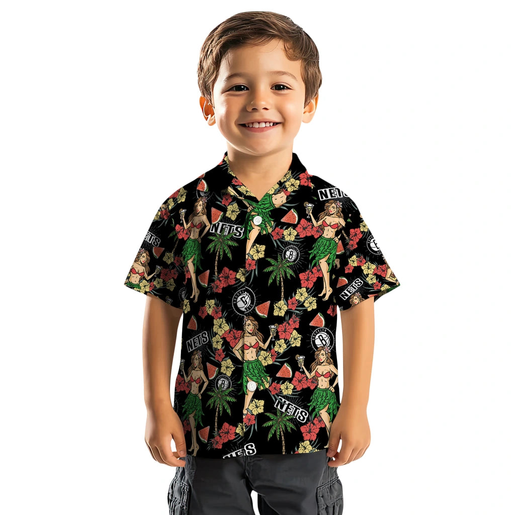 Brooklyn Nets Hawaiian Shirt - Hawaiian Girls Design | Hula Hawaiian Shirts