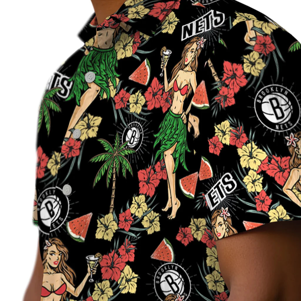 Brooklyn Nets Hawaiian Shirt - Hawaiian Girls Design | Hula Hawaiian Shirts
