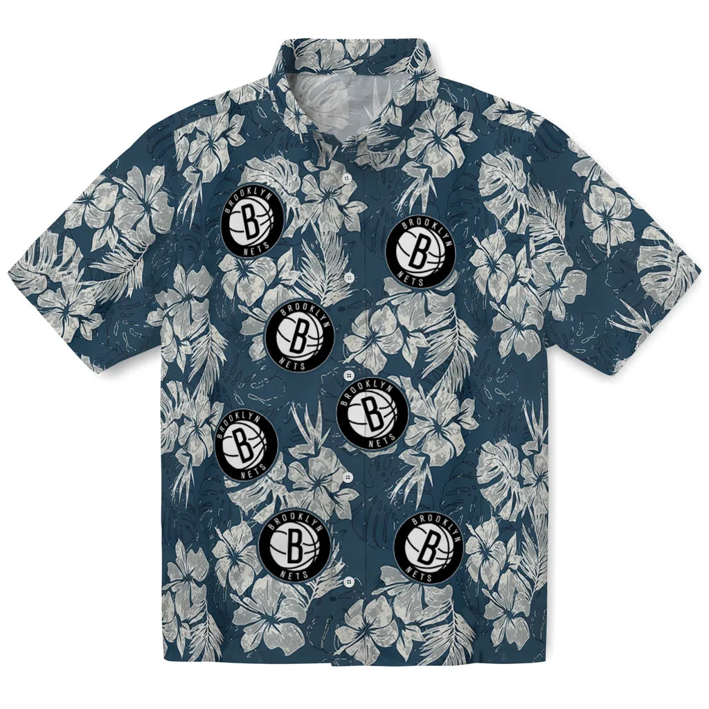 Brooklyn Nets Hawaiian Shirt - Hibiscus Flowers | Hula Hawaiian Shirts