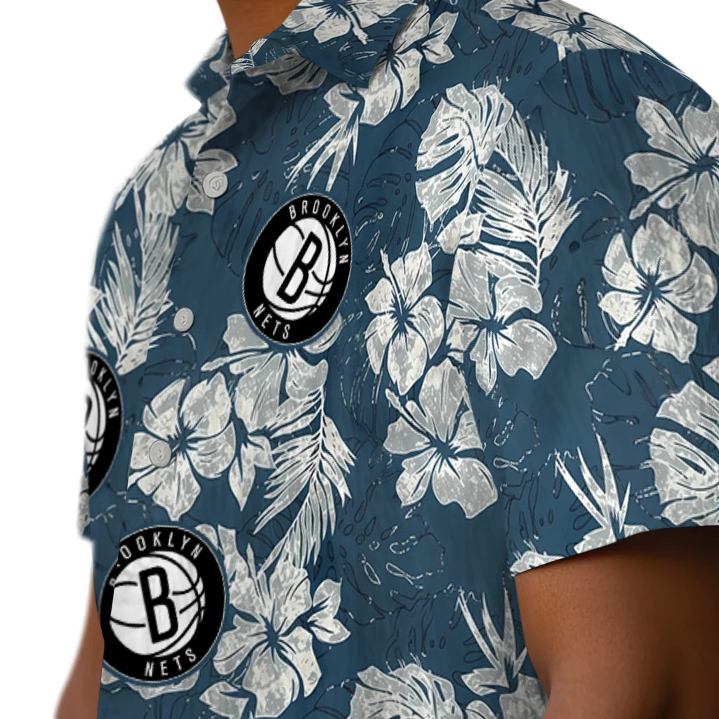 Brooklyn Nets Hawaiian Shirt - Hibiscus Flowers | Hula Hawaiian Shirts