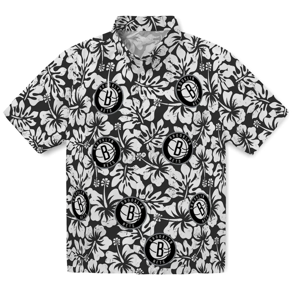 Brooklyn Nets Hawaiian Shirt - Hibiscus Motif | Hula Hawaiian Shirts