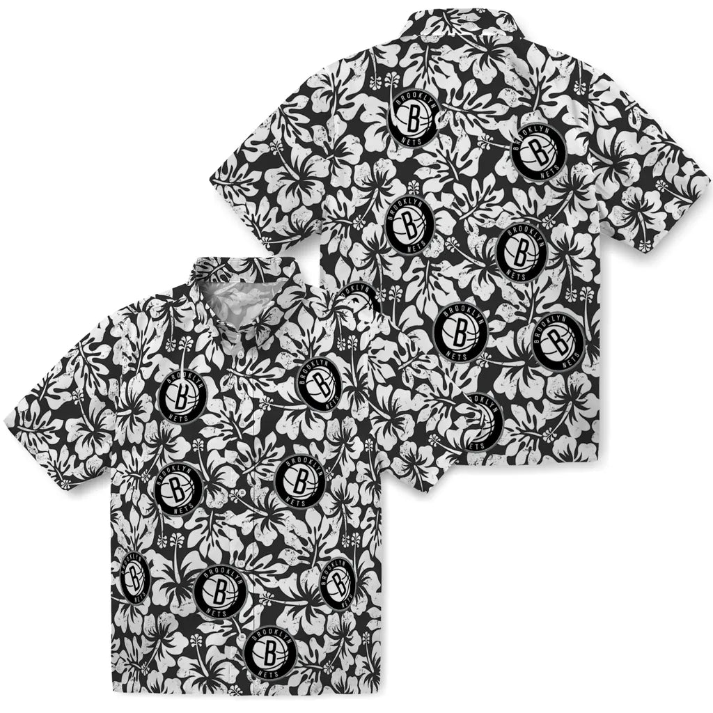 Brooklyn Nets Hawaiian Shirt - Hibiscus Motif | Hula Hawaiian Shirts