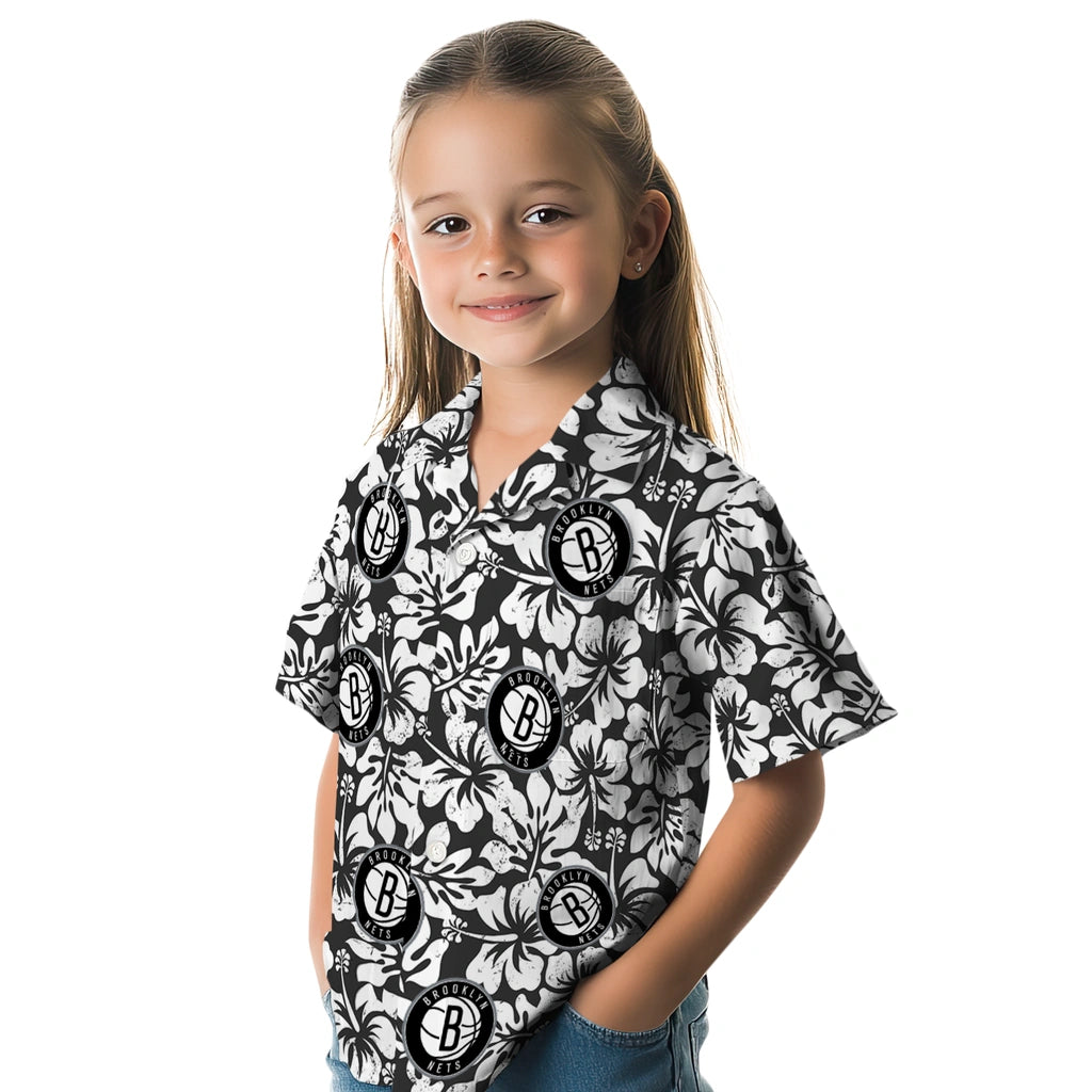 Brooklyn Nets Hawaiian Shirt - Hibiscus Motif | Hula Hawaiian Shirts