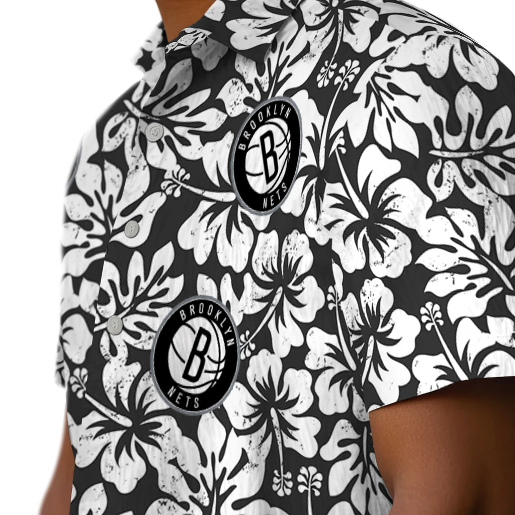 Brooklyn Nets Hawaiian Shirt - Hibiscus Motif | Hula Hawaiian Shirts