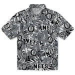 Brooklyn Nets Hawaiian Shirt - Hibiscus Overlay | Hula Hawaiian Shirts
