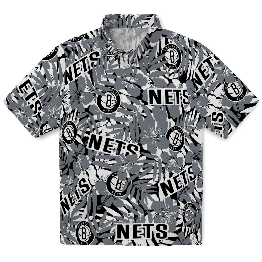 Brooklyn Nets Hawaiian Shirt - Hibiscus Overlay | Hula Hawaiian Shirts