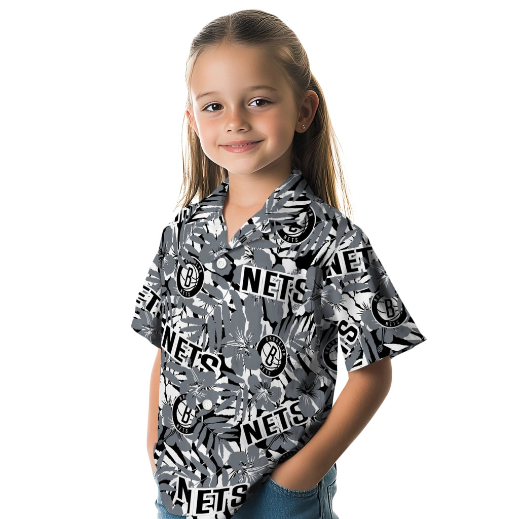 Brooklyn Nets Hawaiian Shirt - Hibiscus Overlay | Hula Hawaiian Shirts