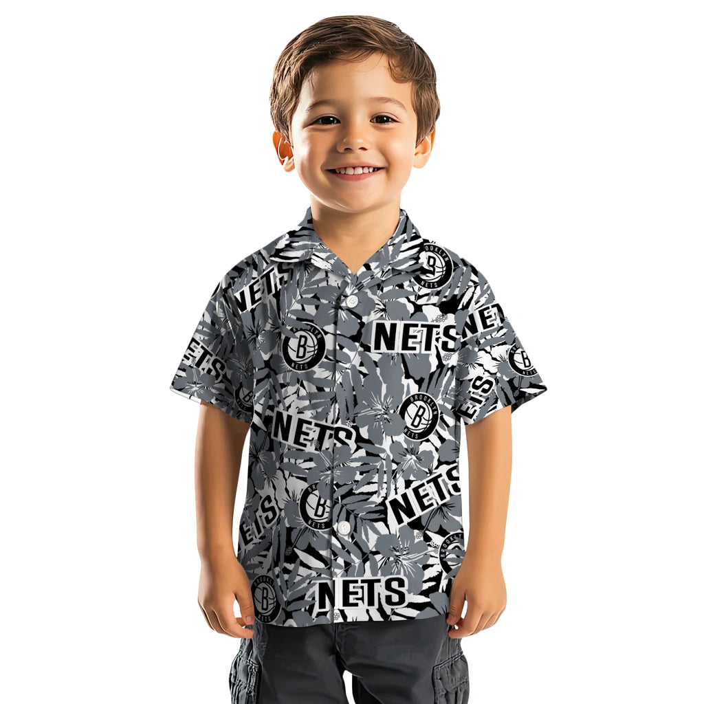 Brooklyn Nets Hawaiian Shirt - Hibiscus Overlay | Hula Hawaiian Shirts