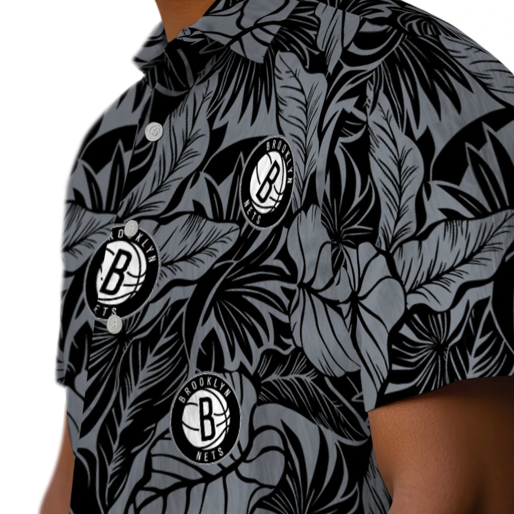 Brooklyn Nets Hawaiian Shirt - Monstera Layer | Hula Hawaiian Shirts