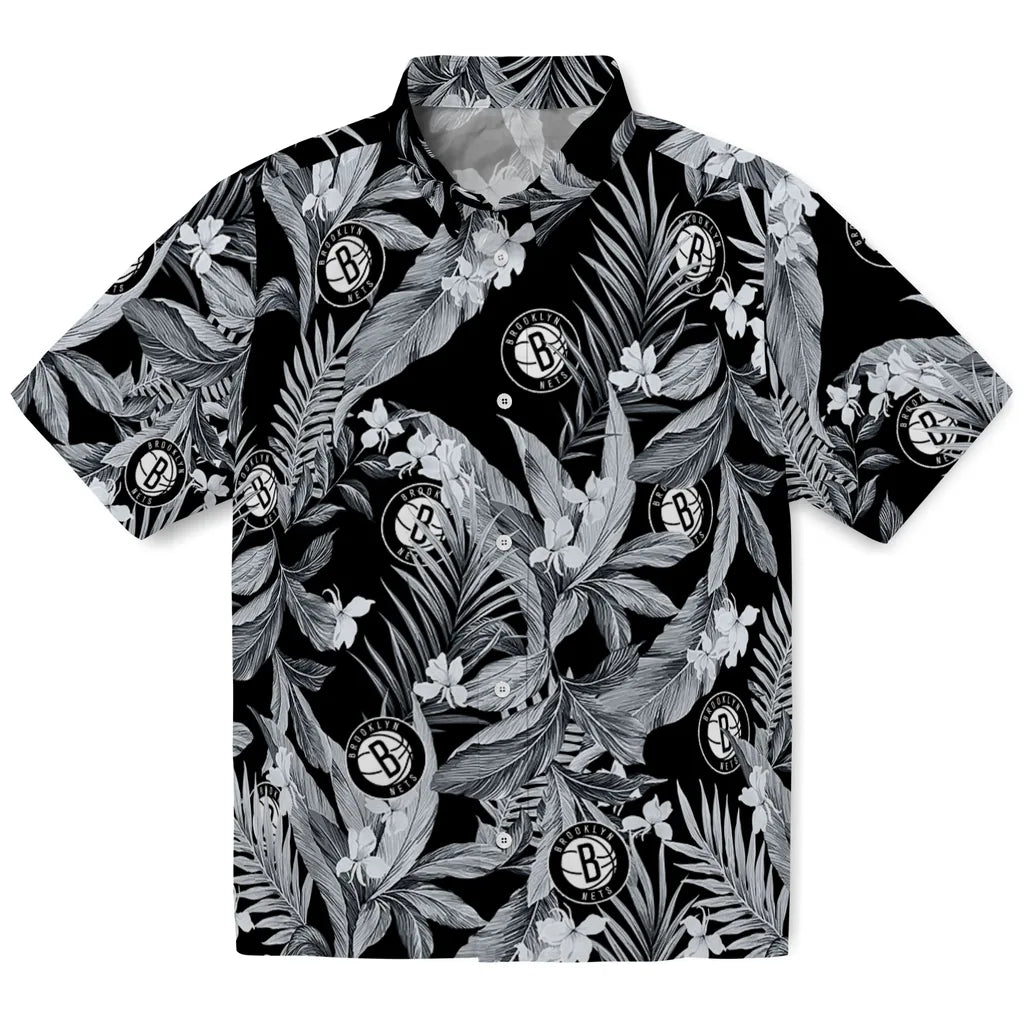 Brooklyn Nets Hawaiian Shirt - Palm Leaves | Hula Hawaiian Shirts