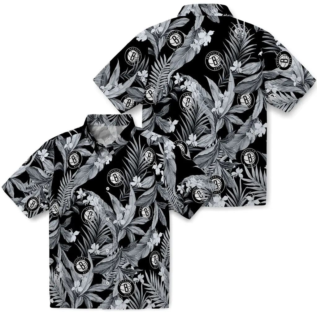 Brooklyn Nets Hawaiian Shirt - Palm Leaves | Hula Hawaiian Shirts