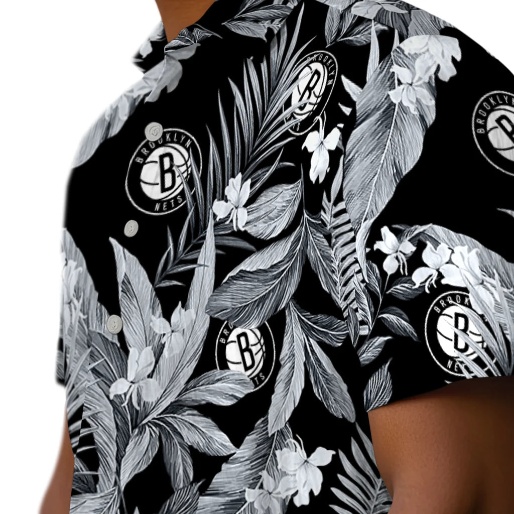 Brooklyn Nets Hawaiian Shirt - Palm Leaves | Hula Hawaiian Shirts
