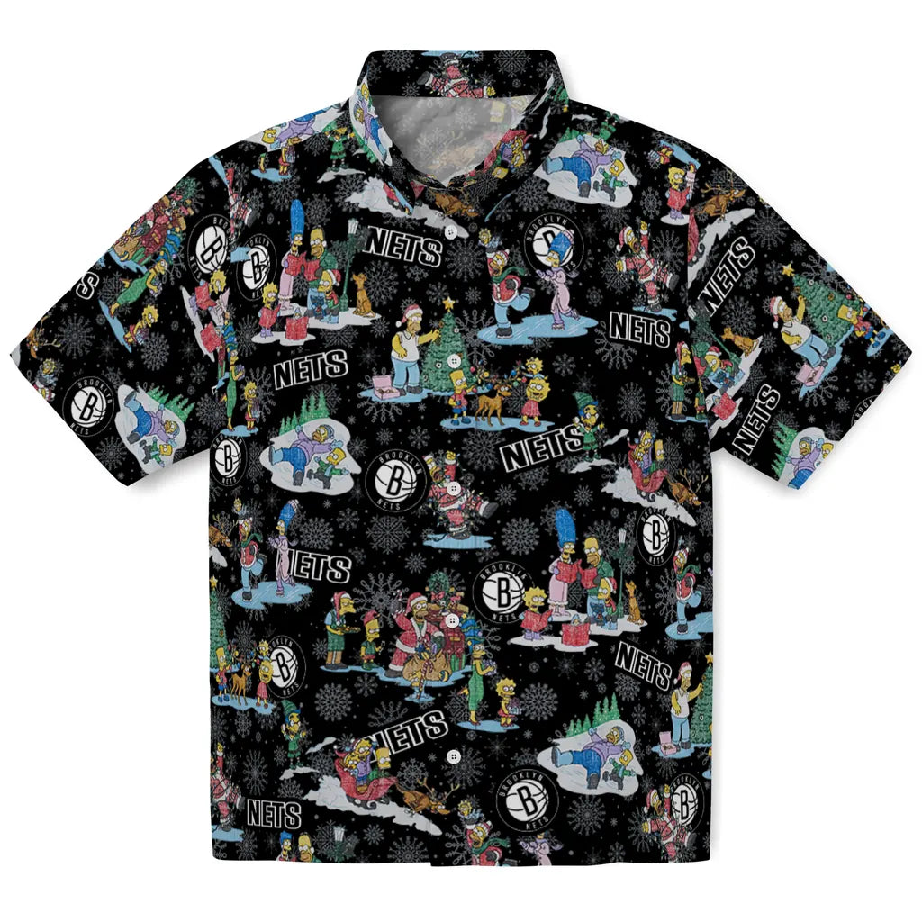 Brooklyn Nets Hawaiian Shirt - Simpsons Christmas | Hula Hawaiian Shirts