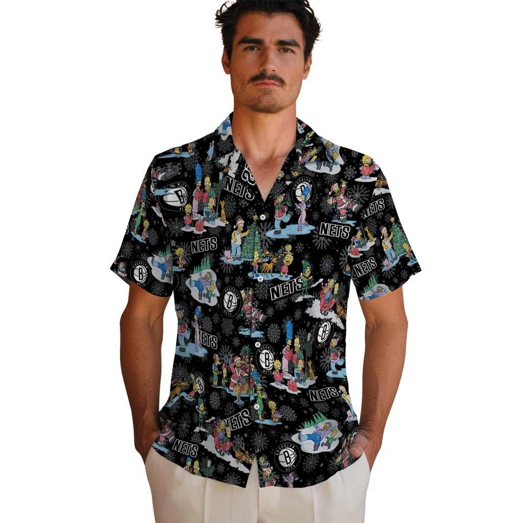 Brooklyn Nets Hawaiian Shirt - Simpsons Christmas | Hula Hawaiian Shirts