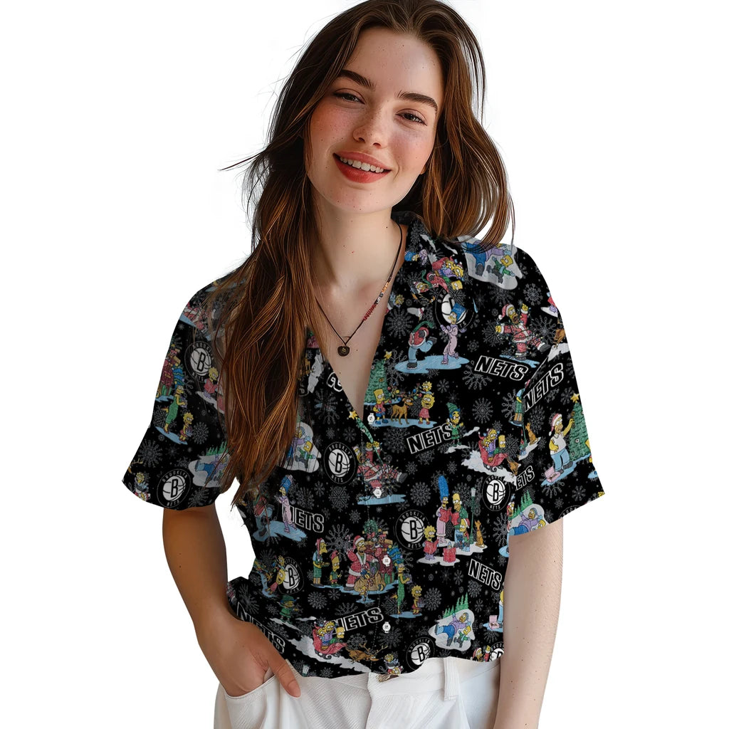 Brooklyn Nets Hawaiian Shirt - Simpsons Christmas | Hula Hawaiian Shirts