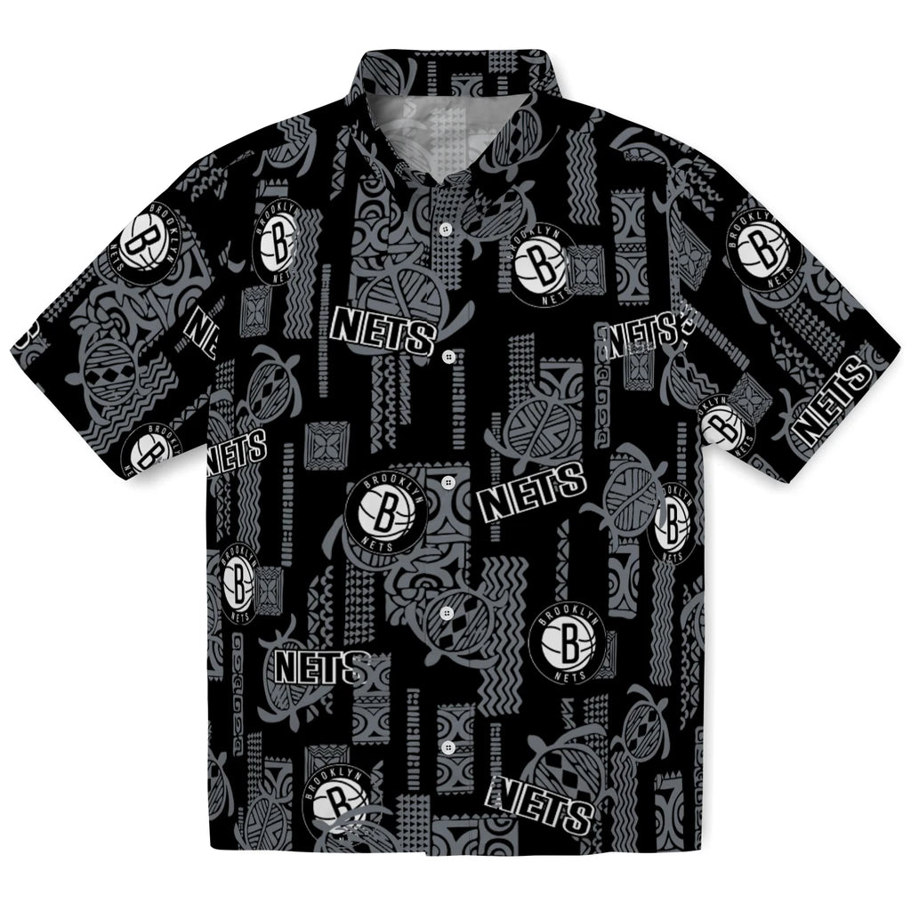 Brooklyn Nets Hawaiian Shirt - Turtle Lines | Hula Hawaiian Shirts
