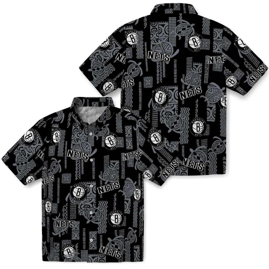 Brooklyn Nets Hawaiian Shirt - Turtle Lines | Hula Hawaiian Shirts